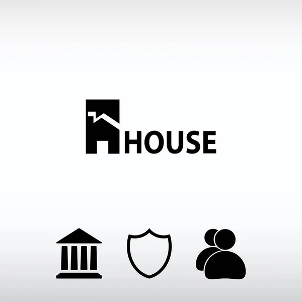 Icona della casa. Esempio di testo, illustrazione vettoriale. Stile di design piatto — Vettoriale Stock