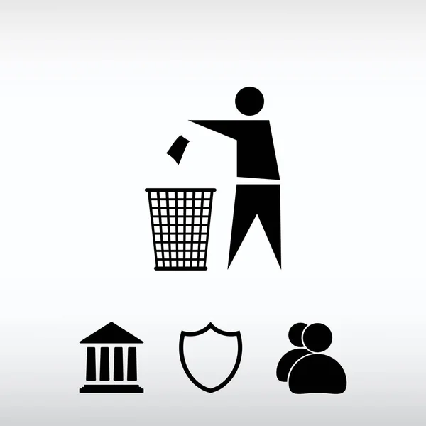 Icono de etiqueta de signo de reciclaje, ilustración de vectores. Diseño plano sty — Vector de stock