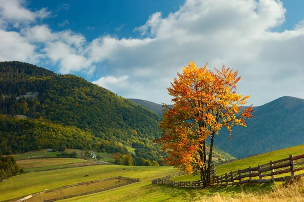 Outono aldeia de montanha — Fotografia de Stock