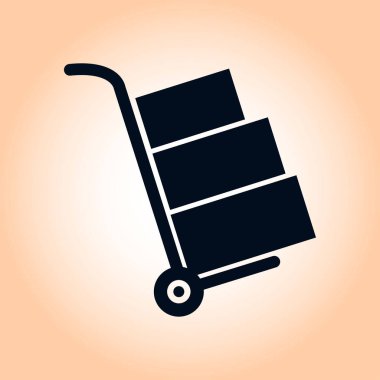 el arabası ile karton kutu.