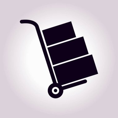 el arabası ile karton kutu.