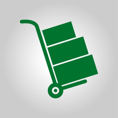 el arabası ile karton kutu.