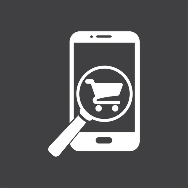 Online winkelen op slimme telefoonpictogram. — Stockvector