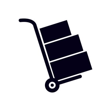 el arabası ile karton kutu.