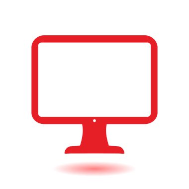 Bilgisayar ekran işareti simgesi. Düz tasarım stili.