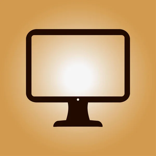 Computer Display Sign Icon Flat Design Style — Stock Photo, Image