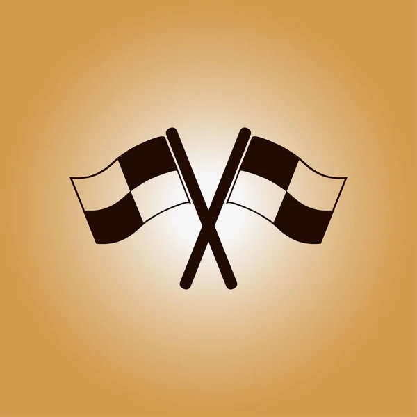 Zászló Ikonra Helyét Jelző Szimbólum Kockás Zászló Alá Lapos Kivitel — Stock Fotó
