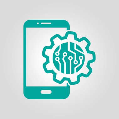 Mikroçip akıllı telefon simgesini.