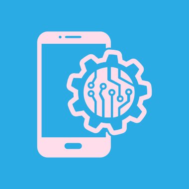 Mikroçip akıllı telefon simgesini.