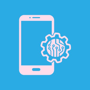 Mikroçip akıllı telefon simgesini.