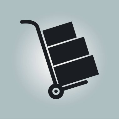 el arabası ile karton kutu.