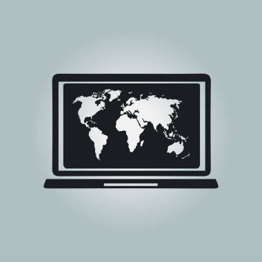 Dünya Haritası ile defter sembolü.