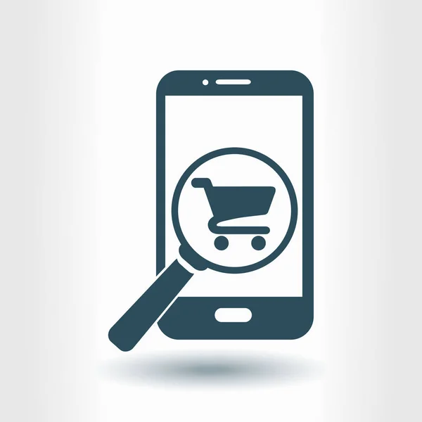 Shopping online on smart phone icon. — Stock Vector