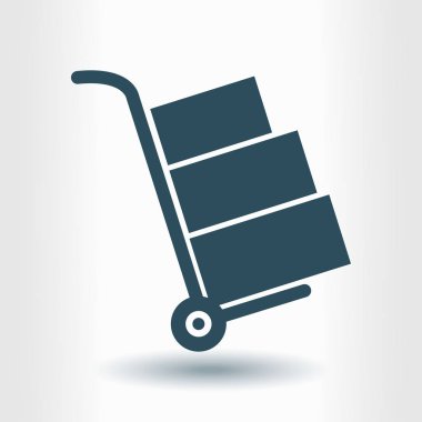 el arabası ile karton kutu.