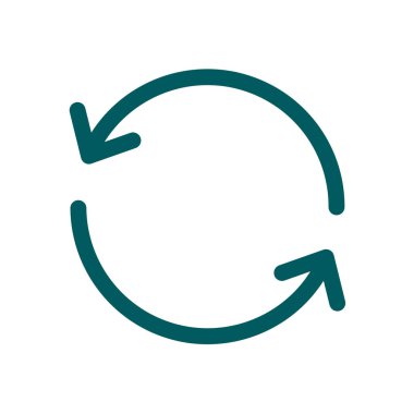 Ciircular ok işareti simge vektör. Düz tasarım stili.