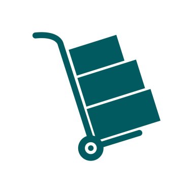 el arabası ile karton kutu.