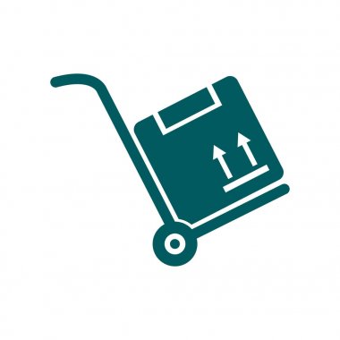 el arabası ile karton kutu.