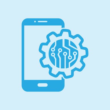 Mikroçip akıllı telefon simgesini.