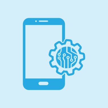 Mikroçip akıllı telefon simgesini.