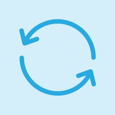 Ciircular ok işareti simge vektör. Düz tasarım stili.