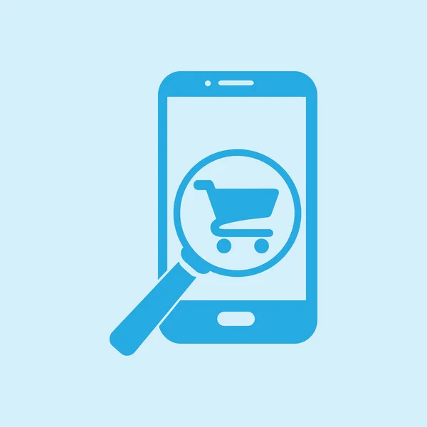 Shopping online på smart telefon-ikonen. — Stock vektor