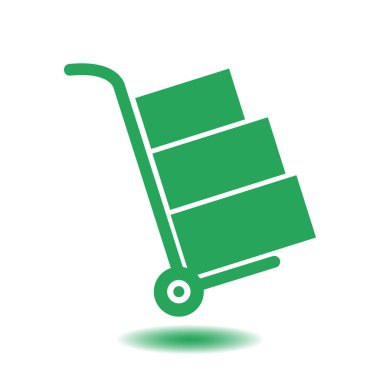 el arabası ile karton kutu.