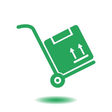 el arabası ile karton kutu.