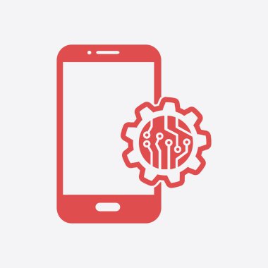 Mikroçip akıllı telefon simgesini.