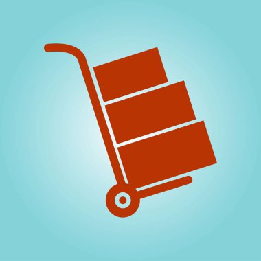 el arabası ile karton kutu.