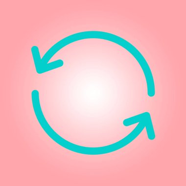 Ciircular ok işareti simge vektör. Düz tasarım stili.