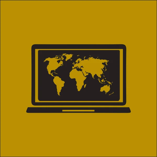 Symbole de carnet avec carte du monde . — Image vectorielle