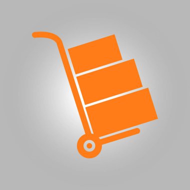 el arabası ile karton kutu.