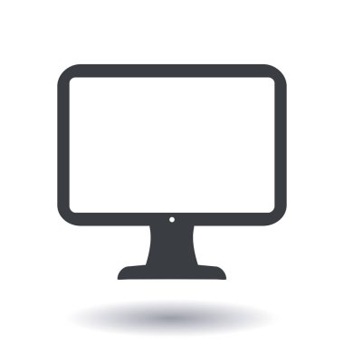 Bilgisayar ekran işareti simgesi. Düz tasarım stili.