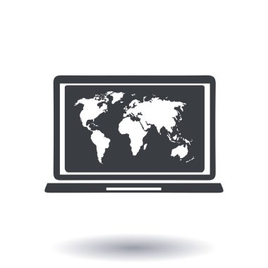 Dünya Haritası ile defter sembolü.