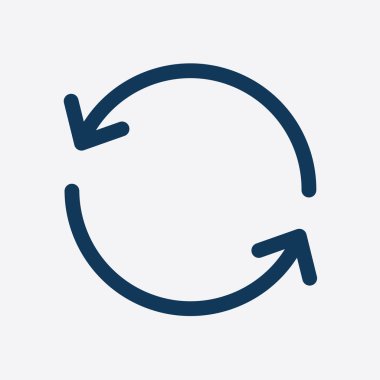 Ciircular ok işareti simge vektör. Düz tasarım stili.