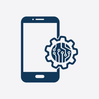 Mikroçip akıllı telefon simgesini.