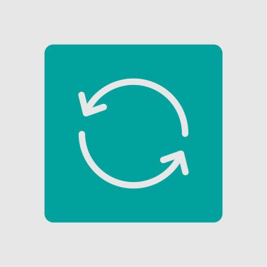 Ciircular ok işareti simge vektör. Düz tasarım stili.