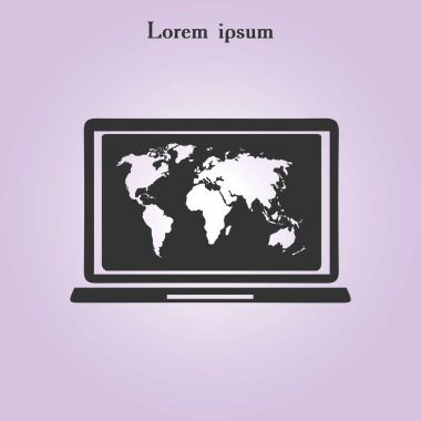 Dünya Haritası ile defter sembolü.