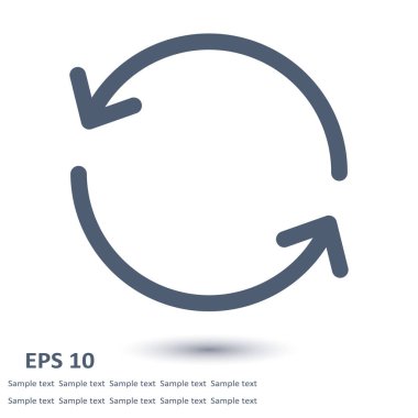 Ciircular ok işareti simge vektör. Düz tasarım stili.