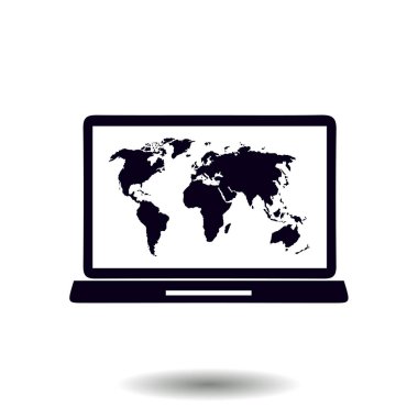 Dünya Haritası ile defter sembolü.