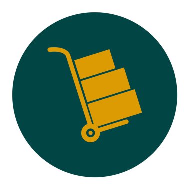 el arabası ile karton kutu.