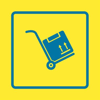 el arabası ile karton kutu.