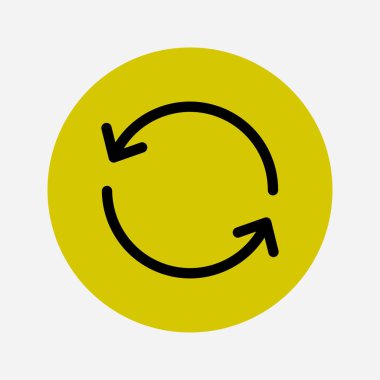 Ciircular ok işareti simge vektör. Düz tasarım stili.