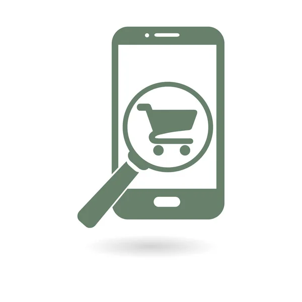 Shopping online on smart phone icon. — Stock Vector