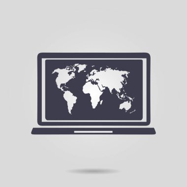 Dünya Haritası ile defter sembolü.