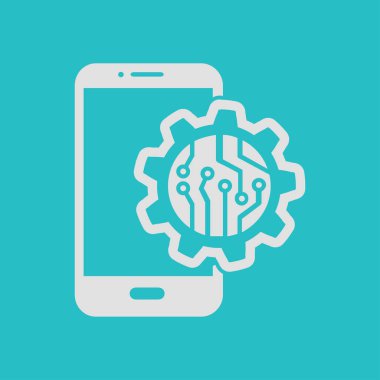 Mikroçip akıllı telefon simgesini.