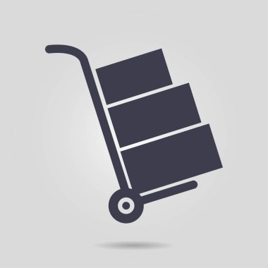 el arabası ile karton kutu.