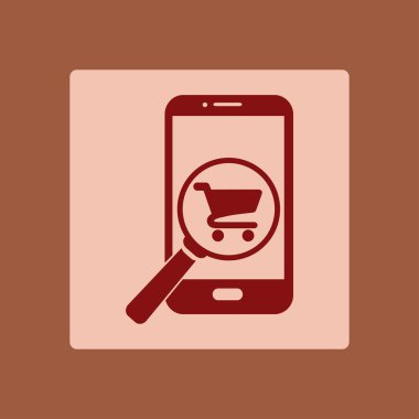 Akıllı telefon simgesine alışveriş online.