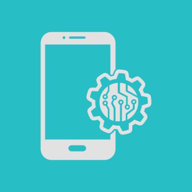 Mikroçip akıllı telefon simgesini.