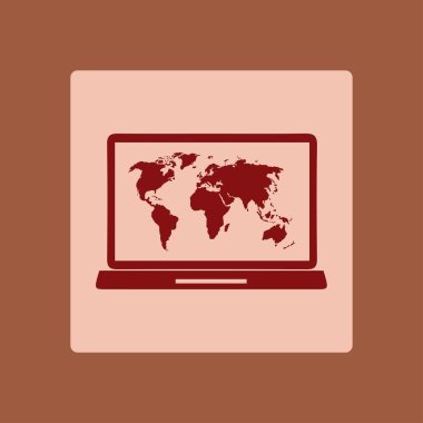 Dünya Haritası ile defter sembolü.